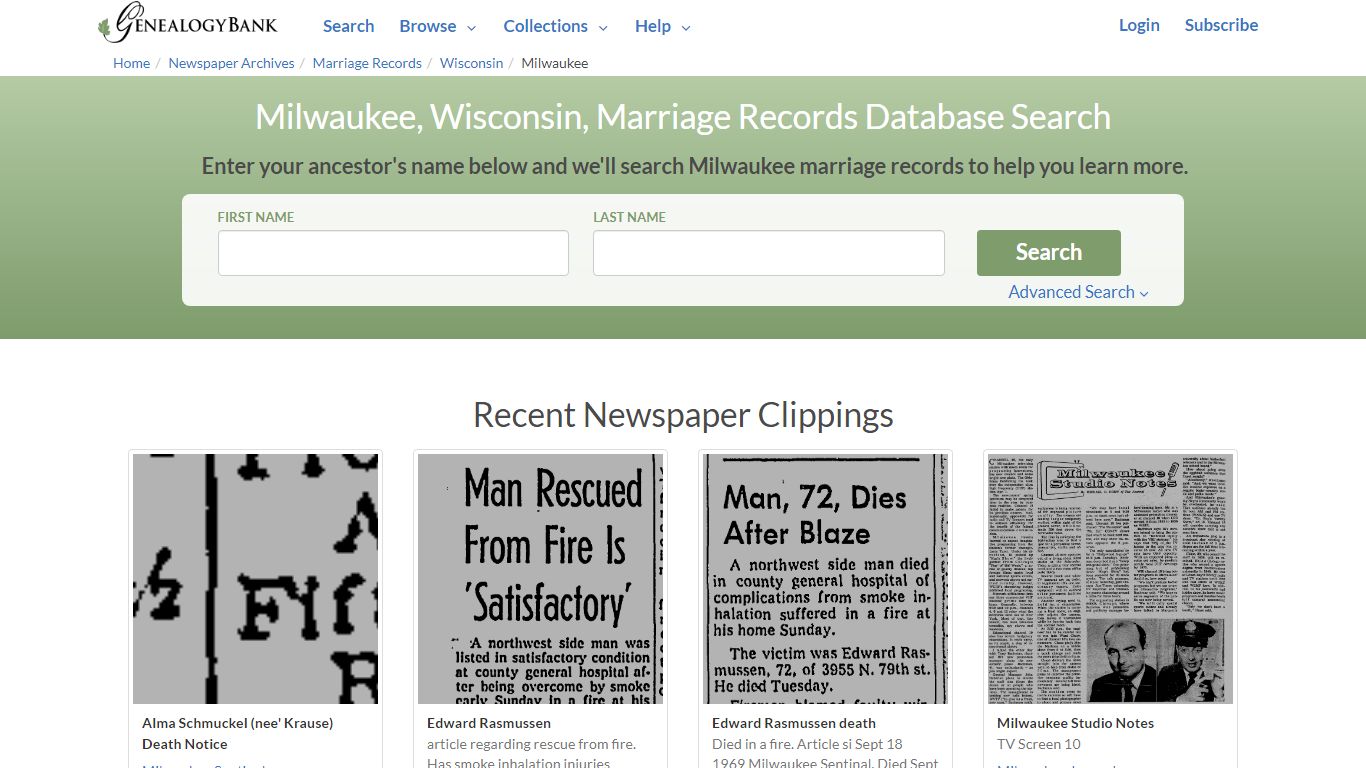 Milwaukee, Wisconsin, Marriage Records Online Search